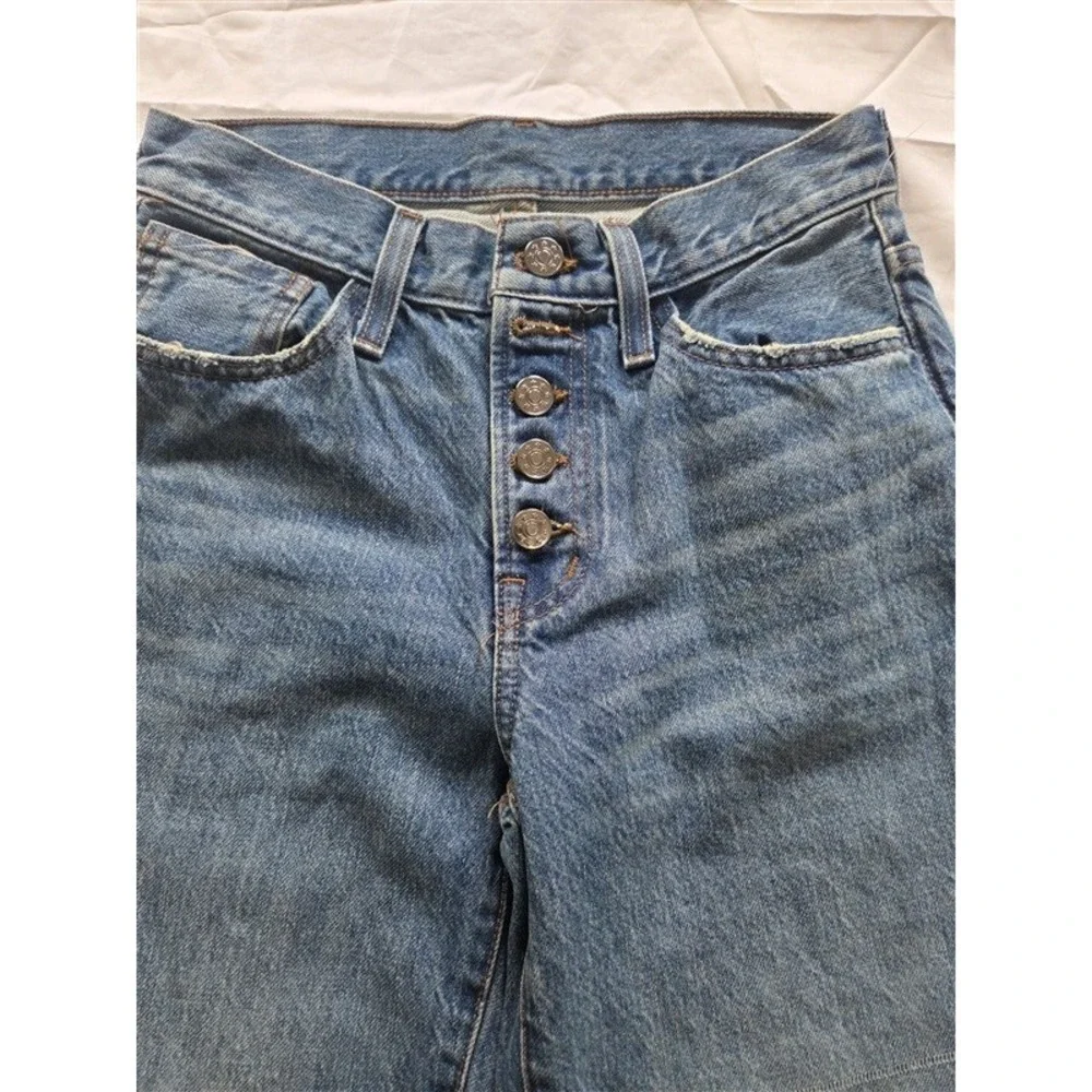 NWOTD Madewell 24P Perfect Vintage Straight Exposed Button Blue Jeans 130114 - Picture 5 of 6